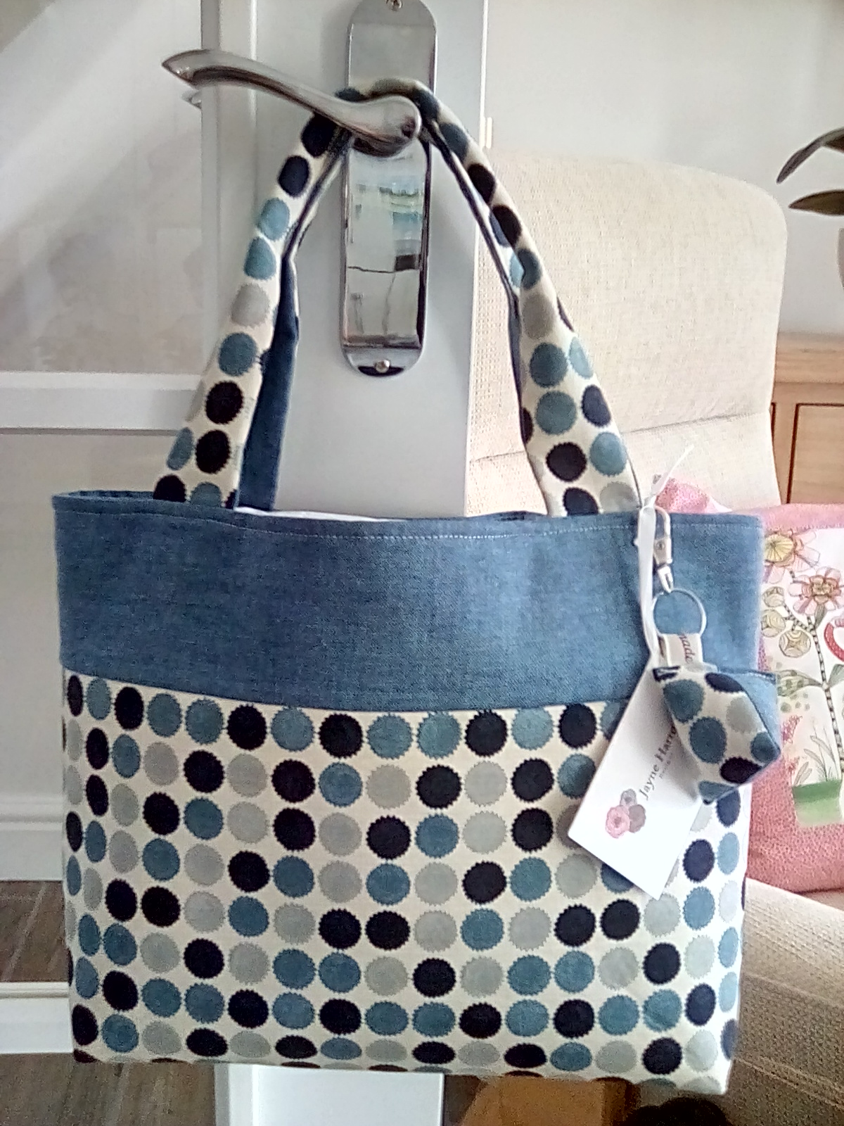 Light Blue Spot Gracie Tote Bag