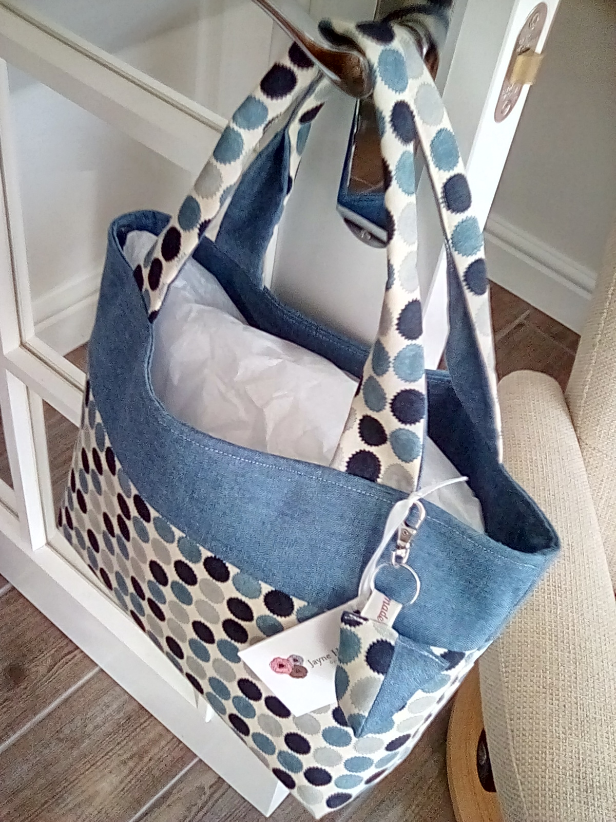 Light Blue Spot Gracie Tote Bag